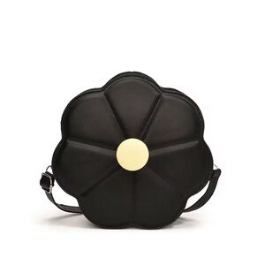 Black Flower-Shaped Crossbody Bag